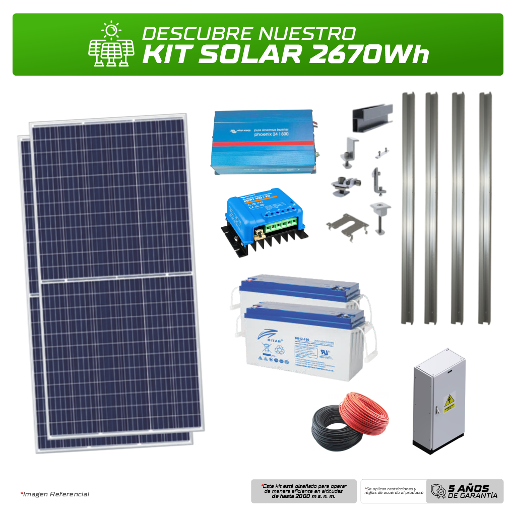 Kit Solar 2670 wh-Aislado