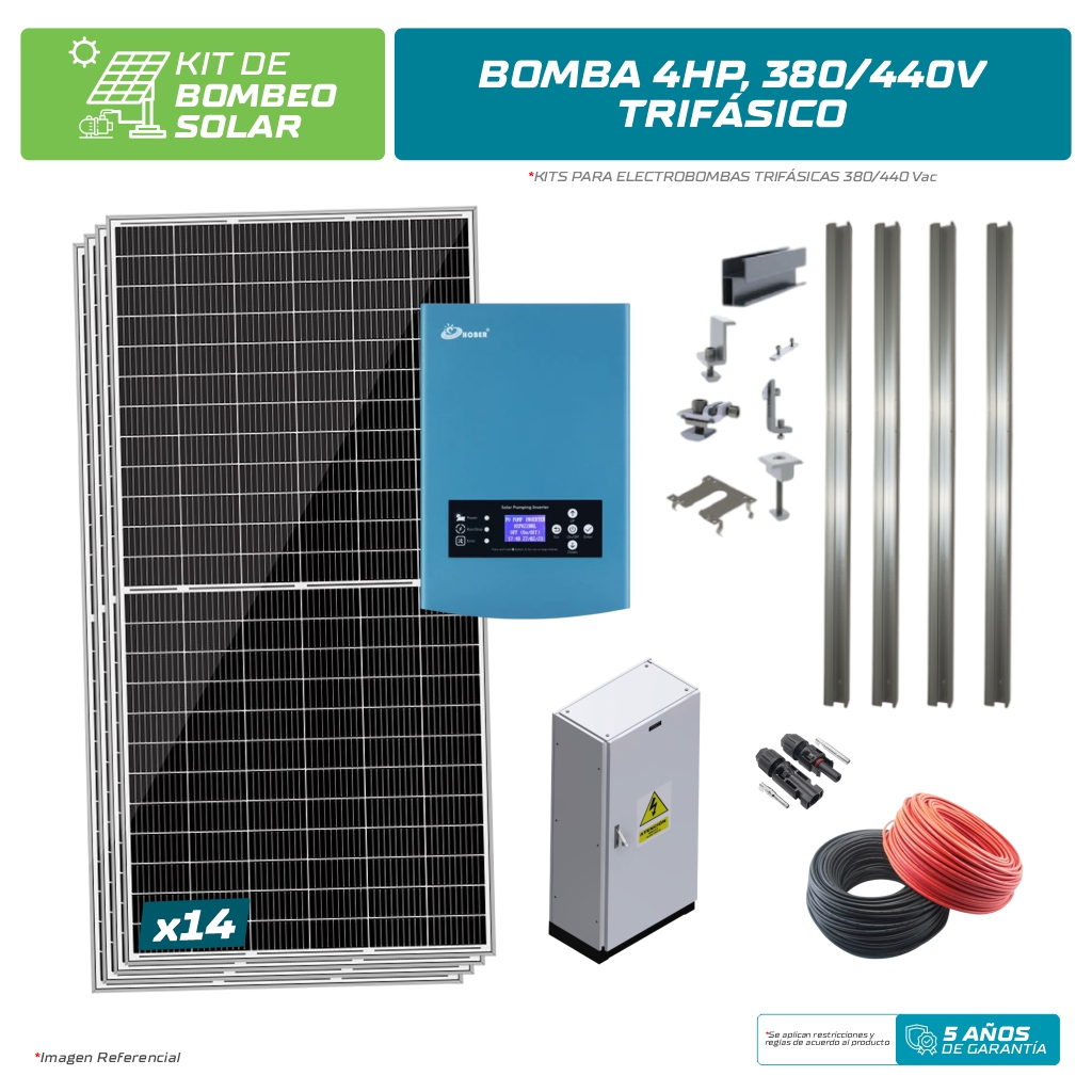 KIT BOMBEO SOLAR PARA BOMBA 4HP, 380/440Vac TRIFÁSICO