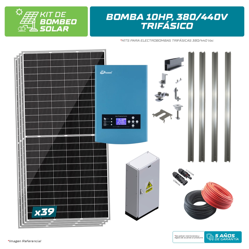 KIT BOMBEO SOLAR PARA BOMBA 10HP, 380/440Vac TRIFÁSICO